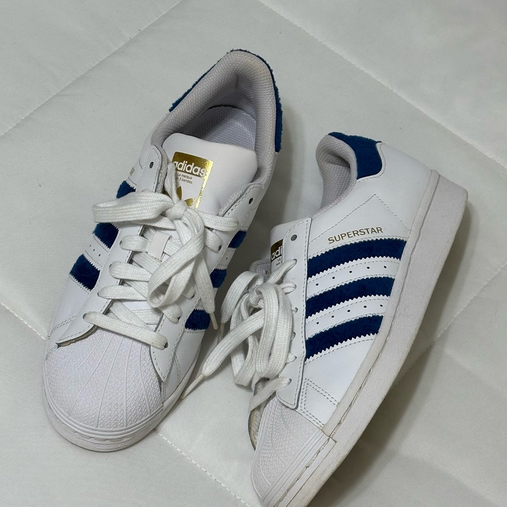 Adidas Kids Superstar Sneakers - White, Blue and Gold